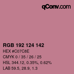 Color code: RGB 192 124 142 | qconv.com