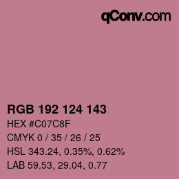 Color code: RGB 192 124 143 | qconv.com