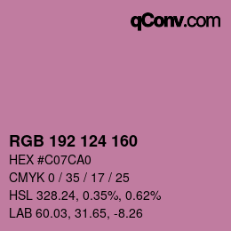 Color code: RGB 192 124 160 | qconv.com