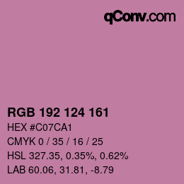Color code: RGB 192 124 161 | qconv.com