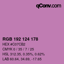 Color code: RGB 192 124 178 | qconv.com