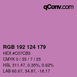 Color code: RGB 192 124 179 | qconv.com