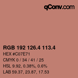 カラーコード: RGB 192 126.4 113.4 | qconv.com