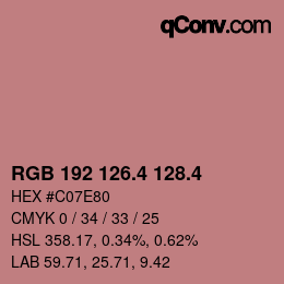 カラーコード: RGB 192 126.4 128.4 | qconv.com