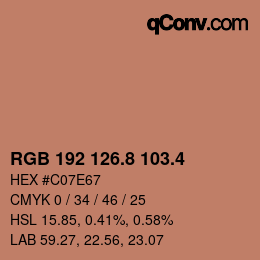 カラーコード: RGB 192 126.8 103.4 | qconv.com