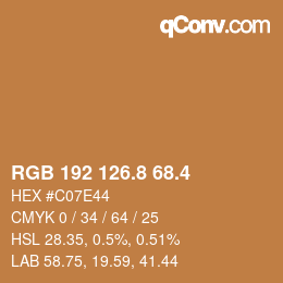 カラーコード: RGB 192 126.8 68.4 | qconv.com