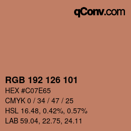 Farbcode: RGB 192 126 101 | qconv.com