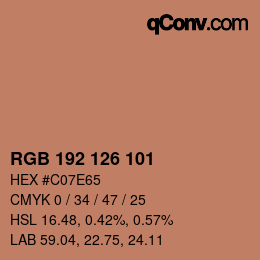 Color code: RGB 192 126 101 | qconv.com