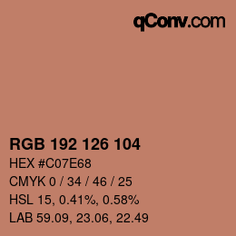 Farbcode: RGB 192 126 104 | qconv.com