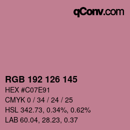 Color code: RGB 192 126 145 | qconv.com
