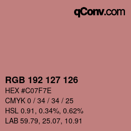 Color code: RGB 192 127 126 | qconv.com