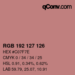 颜色代码: RGB 192 127 126 | qconv.com