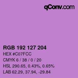 Color code: RGB 192 127 204 | qconv.com