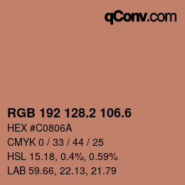 カラーコード: RGB 192 128.2 106.6 | qconv.com