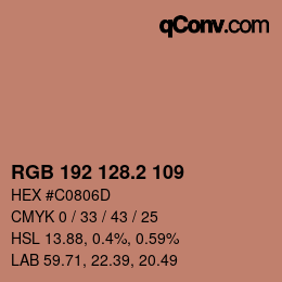 Color code: RGB 192 128.2 109 | qconv.com