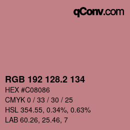 カラーコード: RGB 192 128.2 134 | qconv.com