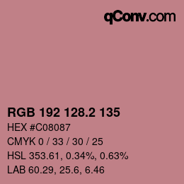 カラーコード: RGB 192 128.2 135 | qconv.com