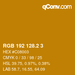 カラーコード: RGB 192 128.2 3 | qconv.com