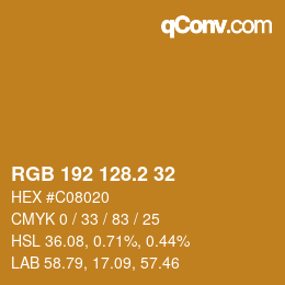 カラーコード: RGB 192 128.2 32 | qconv.com