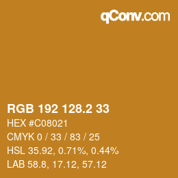 Color code: RGB 192 128.2 33 | qconv.com