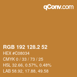 Color code: RGB 192 128.2 52 | qconv.com