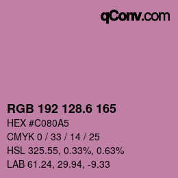 カラーコード: RGB 192 128.6 165 | qconv.com
