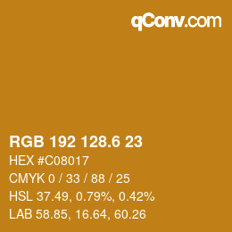 カラーコード: RGB 192 128.6 23 | qconv.com