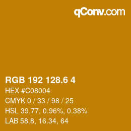カラーコード: RGB 192 128.6 4 | qconv.com