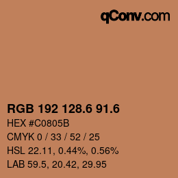 カラーコード: RGB 192 128.6 91.6 | qconv.com