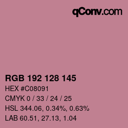 Color code: RGB 192 128 145 | qconv.com