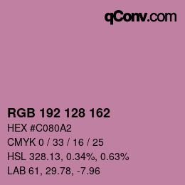 カラーコード: RGB 192 128 162 | qconv.com