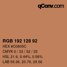 カラーコード: RGB 192 128 92 | qconv.com