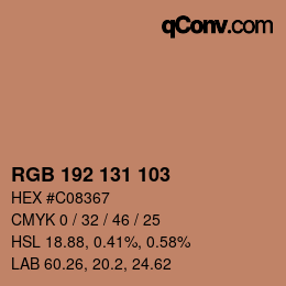 Farbcode: RGB 192 131 103 | qconv.com