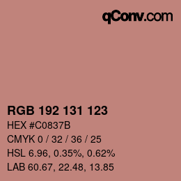 カラーコード: RGB 192 131 123 | qconv.com
