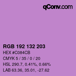 Color code: RGB 192 132 203 | qconv.com