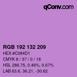 Color code: RGB 192 132 209 | qconv.com