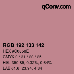 Color code: RGB 192 133 142 | qconv.com
