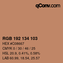 Color code: RGB 192 134 103 | qconv.com