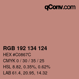 Color code: RGB 192 134 124 | qconv.com