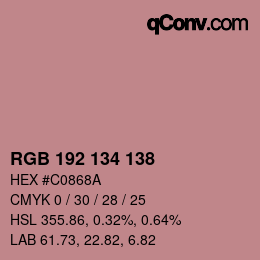 Color code: RGB 192 134 138 | qconv.com