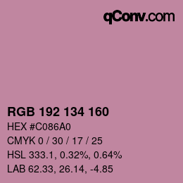 Color code: RGB 192 134 160 | qconv.com