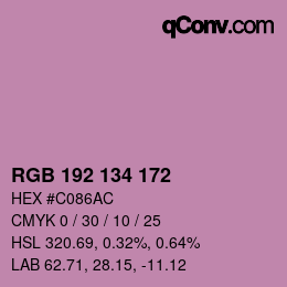 Color code: RGB 192 134 172 | qconv.com