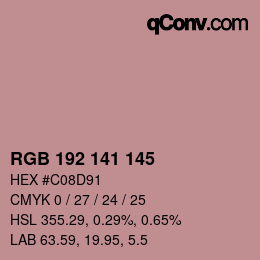 Color code: RGB 192 141 145 | qconv.com