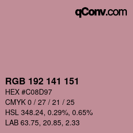 Color code: RGB 192 141 151 | qconv.com