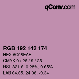 Color code: RGB 192 142 174 | qconv.com