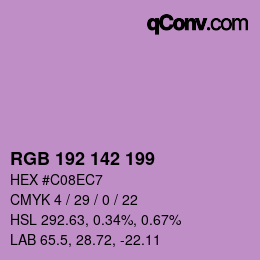 Color code: RGB 192 142 199 | qconv.com