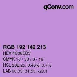 Color code: RGB 192 142 213 | qconv.com
