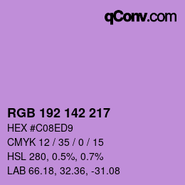 Color code: RGB 192 142 217 | qconv.com