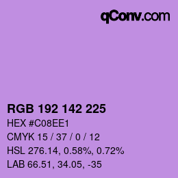 Código de color: RGB 192 142 225 | qconv.com