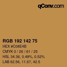 Farbcode: RGB 192 142 75 | qconv.com